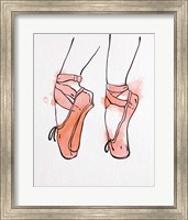 Ballet Shoes En Pointe Orange Watercolor Part I Fine Art Print