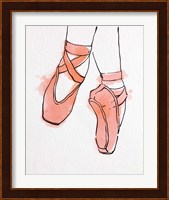 Ballet Shoes En Pointe Orange Watercolor Part II Fine Art Print