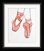 Ballet Shoes En Pointe Orange Watercolor Part II Framed Print