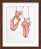 Ballet Shoes En Pointe Orange Watercolor Part II Fine Art Print