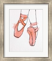 Ballet Shoes En Pointe Orange Watercolor Part II Fine Art Print