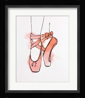 Ballet Shoes En Pointe Orange Watercolor Part III Fine Art Print