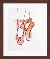 Ballet Shoes En Pointe Orange Watercolor Part III Fine Art Print