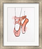 Ballet Shoes En Pointe Orange Watercolor Part III Fine Art Print