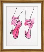 Ballet Shoes En Pointe Pink Watercolor Part I Fine Art Print