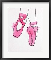 Ballet Shoes En Pointe Pink Watercolor Part II Framed Print