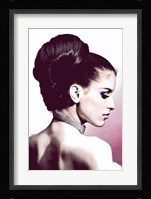 Vintage Fashion Woman With Necklace Pink Fine Art Print