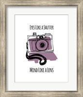 Eyes Like A Shutter Mind Like A Lens Camera Doodle Purple Fine Art Print