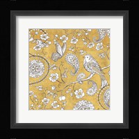 Color my World Bird Paisley I Gold Fine Art Print