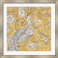 Color my World Ornate Peacock I Gold Fine Art Print