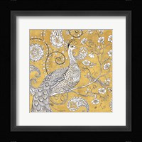 Color my World Ornate Peacock I Gold Fine Art Print