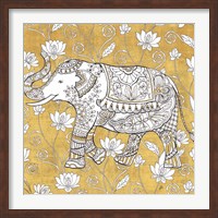 Color my World Elephant II Gold Fine Art Print