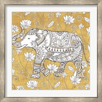 Color my World Elephant II Gold Fine Art Print