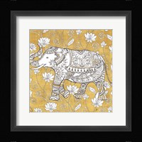 Color my World Elephant II Gold Framed Print