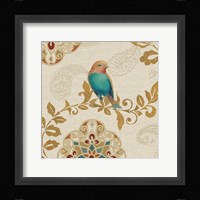 Bird Rainbow Teal Framed Print