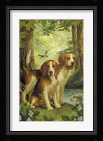 Beagles And Duck Fine Art Print