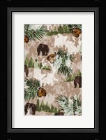 Nature Lodge Pattern III Framed Print