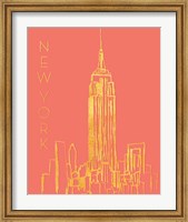 New York on Coral Fine Art Print