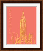 New York on Coral Fine Art Print