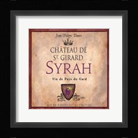 Still Life Wine Label Square VII Fine Art Print