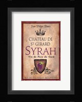 Still Life Wine Label VII Framed Print
