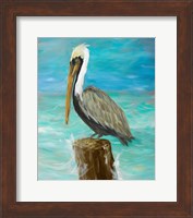 Single Pelican on Post Fine Art Print