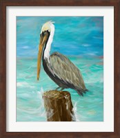 Single Pelican on Post Fine Art Print