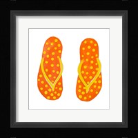 Polka Dot Flip Flops III Framed Print