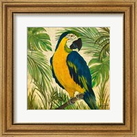 Island Birds Square on Burlap II Fine Art Print