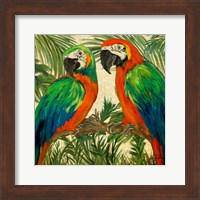 Island Birds Square on Burlap I Fine Art Print