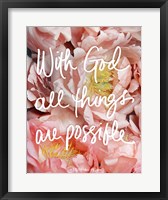 With God all things are possible Fine Art Print