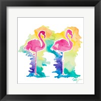 Sunset Flamingo Square I Fine Art Print