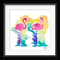 Sunset Flamingo Square I Fine Art Print