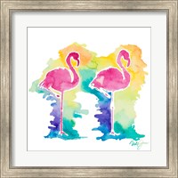 Sunset Flamingo Square I Fine Art Print