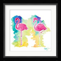 Sunset Flamingo Square II Fine Art Print