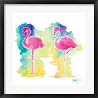 Sunset Flamingo Square II Framed Print