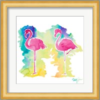 Sunset Flamingo Square II Fine Art Print