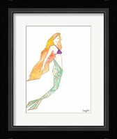 Origami Mermaid Framed Print