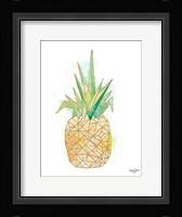 Watercolor Origami Pineapple Framed Print