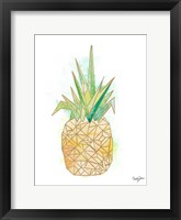 Watercolor Origami Pineapple Framed Print