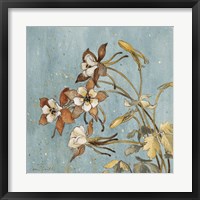 Wild Flowers on Blue II Fine Art Print