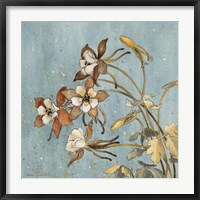 Wild Flowers on Blue II Fine Art Print