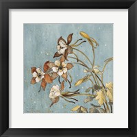 Wild Flowers on Blue II Framed Print