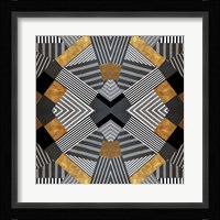 Geo Stripes in Gold & Black I Fine Art Print