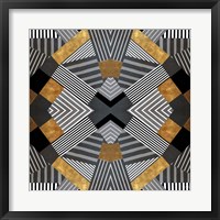 Geo Stripes in Gold & Black I Fine Art Print