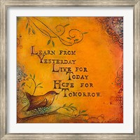 Learn Live Hope I Fine Art Print