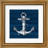 Anchor on Blue Wood Fine Art Print