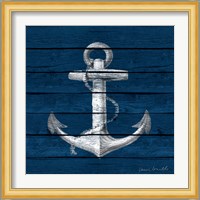 Anchor on Blue Wood Fine Art Print