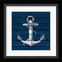 Anchor on Blue Wood Fine Art Print