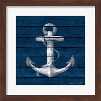 Anchor on Blue Wood Fine Art Print